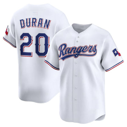 Texas Rangers #20 Ezequiel Durán Home Limited Player Jersey - White Stitched Baseball Jersey - Main View