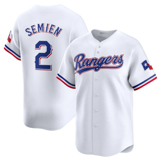 Texas Rangers #2 Marcus Semien Home Limited Player Jersey - White Stitched Baseball Jersey - Main View