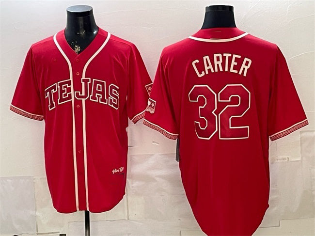 Texas Rangers #32 Evan Carter Red 2026 City Connect Stadium Stitched Baseball Jersey - Main View