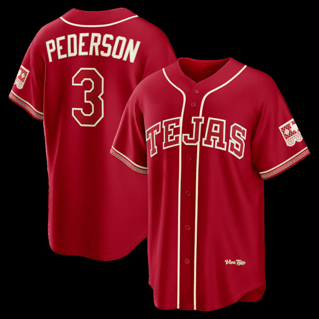 Texas Rangers #3 Joc Pederson Red 2026 City Connect Stadium Stitched Baseball Jersey - Main View