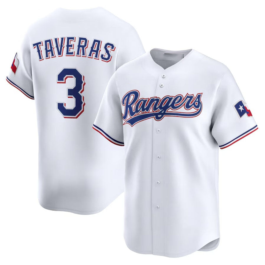Texas Rangers #3 Leody Taveras Home Limited Player Jersey - White Stitched Baseball Jersey - Main View