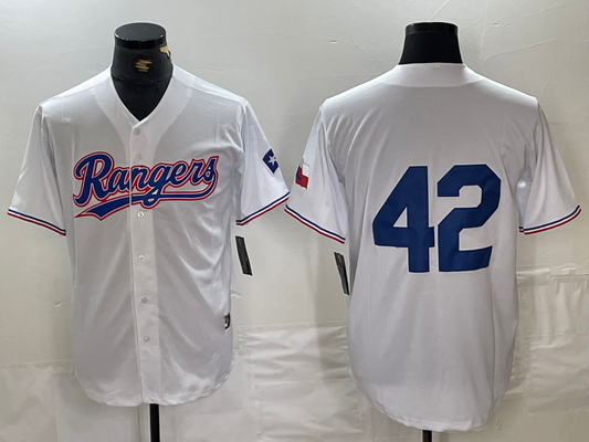 Texas Rangers #42 Jackie Robinson White Cool Base Stitched Baseball Jersey - Main View