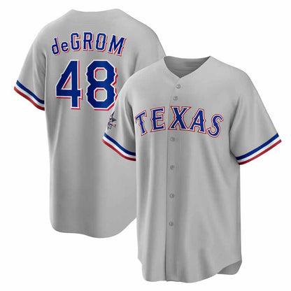 Texas Rangers #48 Jacob deGrom 2025 All-Star Game Replica Player Jersey - Gray Stitched Baseball Jersey - Main View