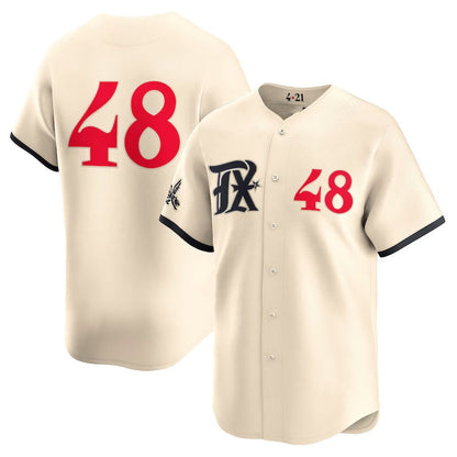 Texas Rangers #48 Jacob deGrom City Connect Limited Jersey - Cream Stitched Baseball Jersey - Main View