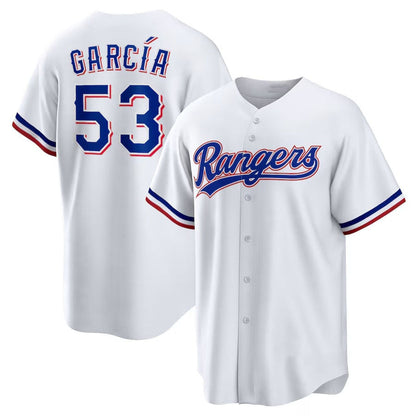 Texas Rangers #53 Adolis García 2023 World Series Replica Player Jersey – White Baseball Jersey - Main View