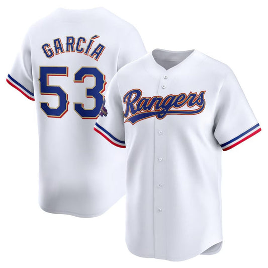 Texas Rangers #53 Adolis Garcia 2024 Gold Collection Limited Player Jersey – White Baseball Jerseys - Main View