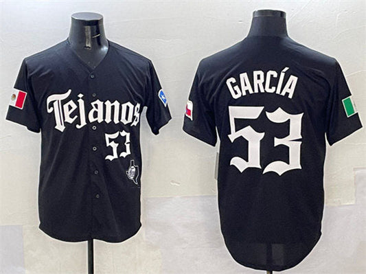 Texas Rangers #53 Adolis García Black Mexico 2025 Vapor Premier Limited Stitched Baseball Jersey - Main View