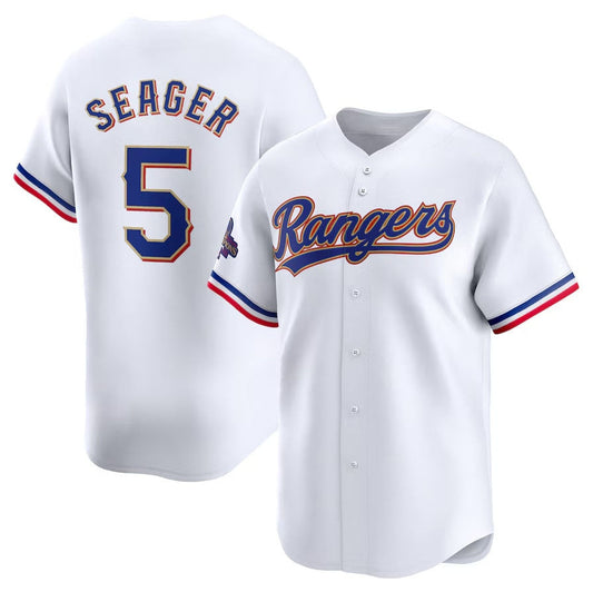 Texas Rangers #5 Corey Seager 2024 Gold Collection Limited Player Jersey – White Baseball Jerseys - Main View