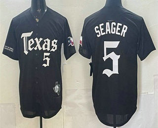 Texas Rangers #5 Corey Seager Black Gothic Mexico 2025 Vapor Premier Limited Jersey - Main View