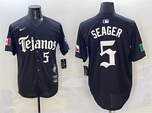 Texas Rangers #5 Corey Seager Black Mexico 2025 Vapor Premier Limited Stitched Baseball Jersey - Main View