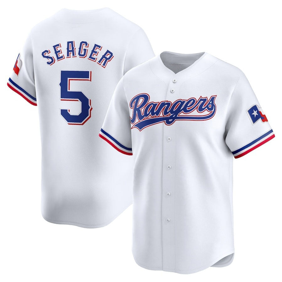 Texas Rangers #5 Corey Seager Home Limited Jersey - White Stitched Baseball Jersey - Main View