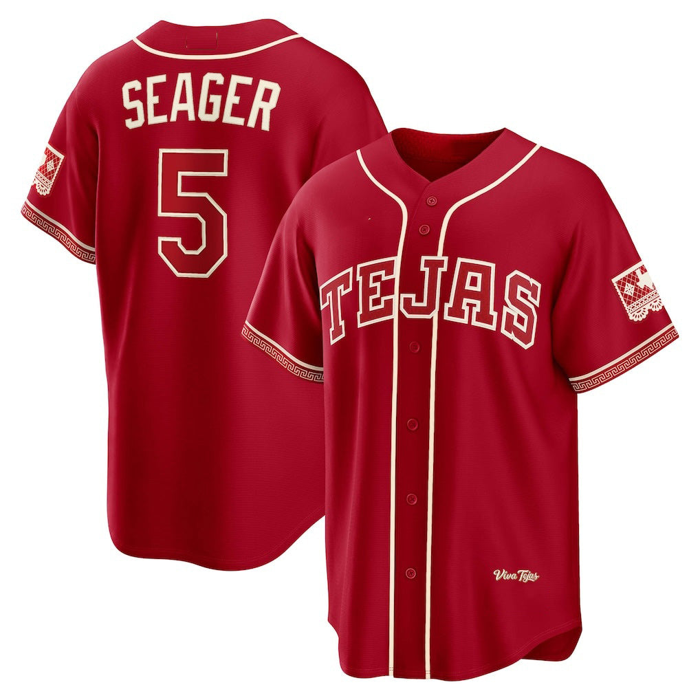 Texas Rangers #5 Corey Seager Red 2026 City Connect Stadium Stitched Baseball Jersey - Main View