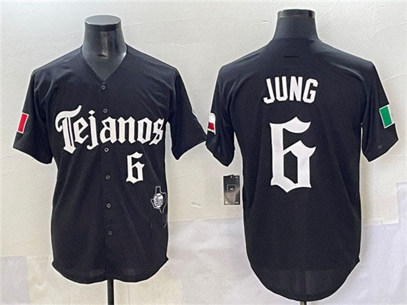 Texas Rangers #6 Josh Jung Black Mexico 2025 Vapor Premier Limited Stitched Baseball Jersey - Main View
