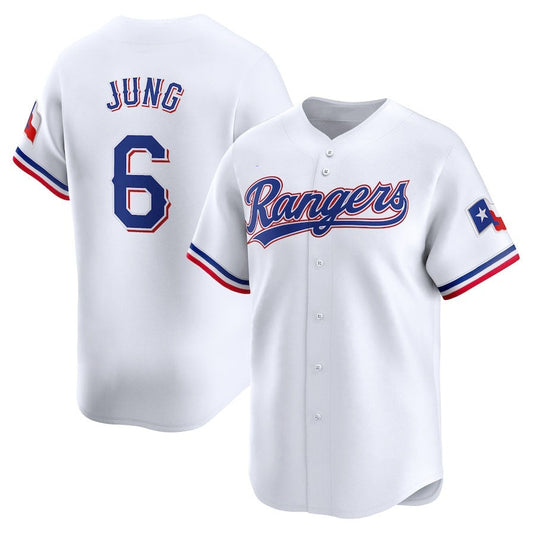 Texas Rangers #6 Josh Jung Home Limited Player Jersey - White Stitched Baseball Jersey - Main View