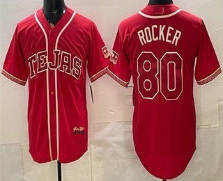 Texas Rangers #80 Kumar Rocker Red 2026 City Connect Stadium Baseball Jersey - Main View