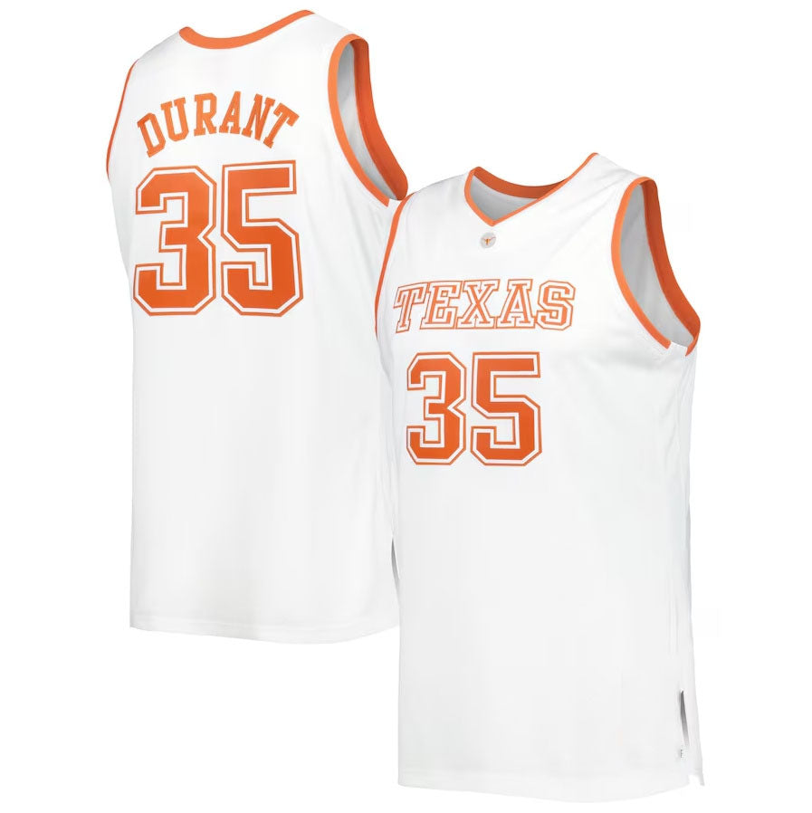 T.Longhorns #35 Kevin Durant Mitchell & Ness 2006-07 Throwback Jersey - White American College Jerseys - Main View