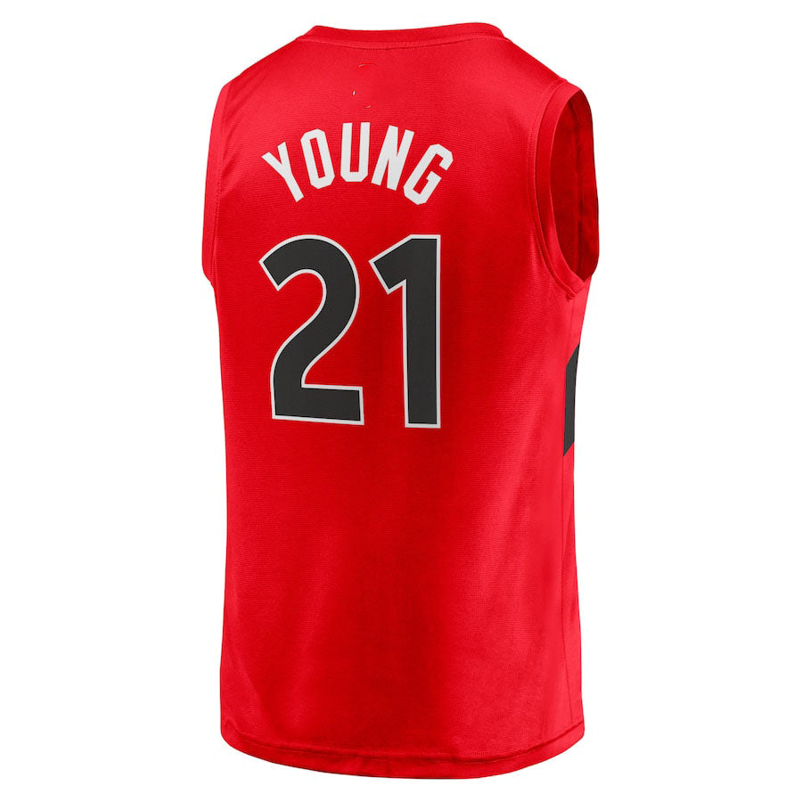 T.Raptors #21 Thaddeus Young Fanatics Branded  Fast Break Replica Jersey Red Icon Edition Stitched American Basketball Jersey - Main View