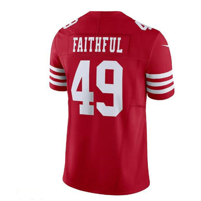 SF. 49ers #49 The Faithful Vapor F.U.S.E. Limited Jersey - Scarlet Stitched American Football Jersey - Main View
