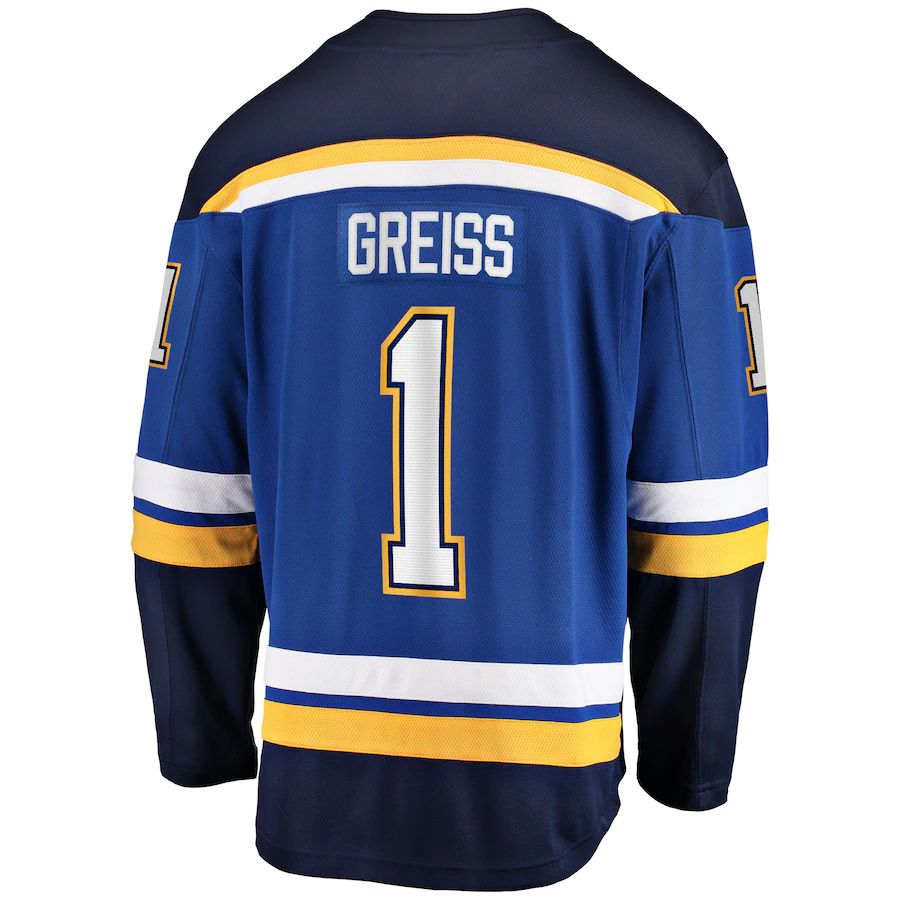 St.L.Blues #1 Thomas Greiss Fanatics Branded Home Breakaway Player Jersey Blue Stitched American Hockey Jerseys - Main View