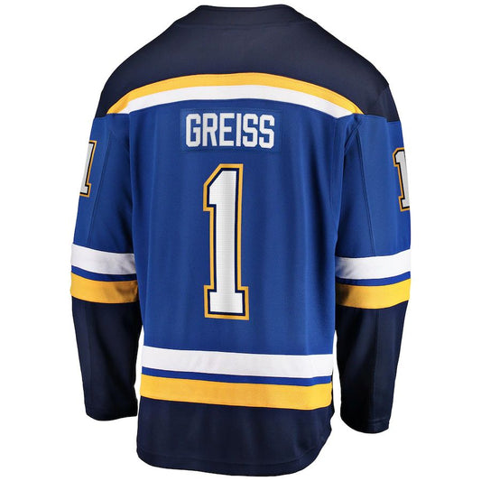 St.L.Blues #1 Thomas Greiss Fanatics Branded Home Breakaway Player Jersey Blue Stitched American Hockey Jerseys - Main View
