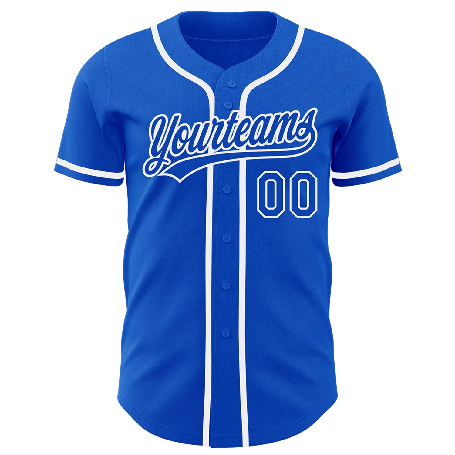 Custom Thunder Blue White Authentic Baseball Jersey view 2