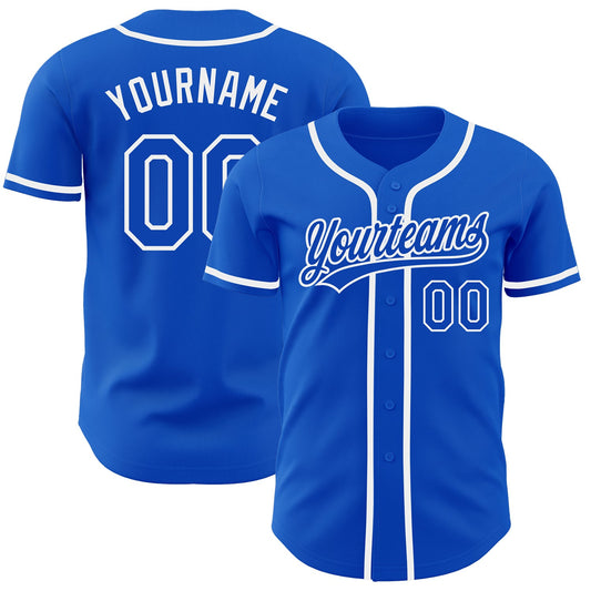 Custom Thunder Blue White Authentic Baseball Jersey - Main View