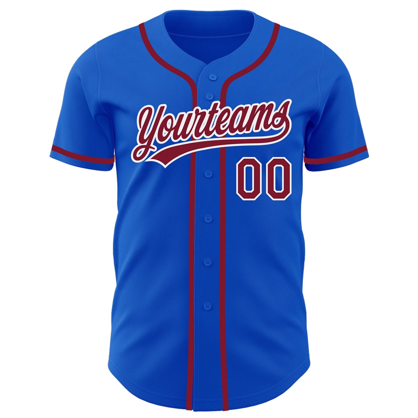 Custom Thunder Blue Crimson-White Authentic Baseball Jersey view 2