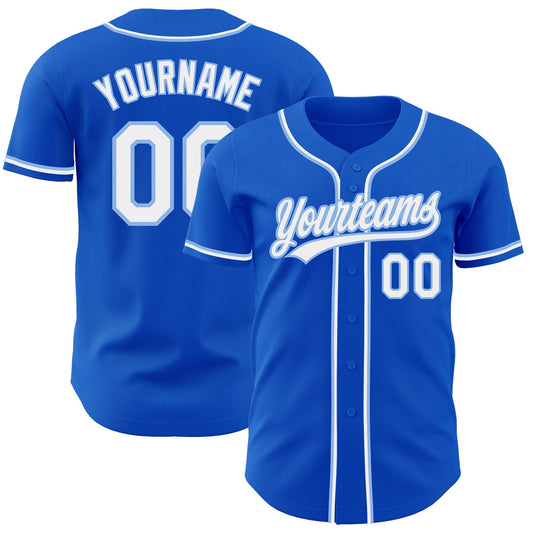 Custom Thunder Blue White-Light Blue Authentic Baseball Jersey - Main View