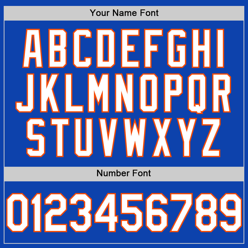 Custom Thunder Blue White-Orange Authentic Baseball Jersey view 5