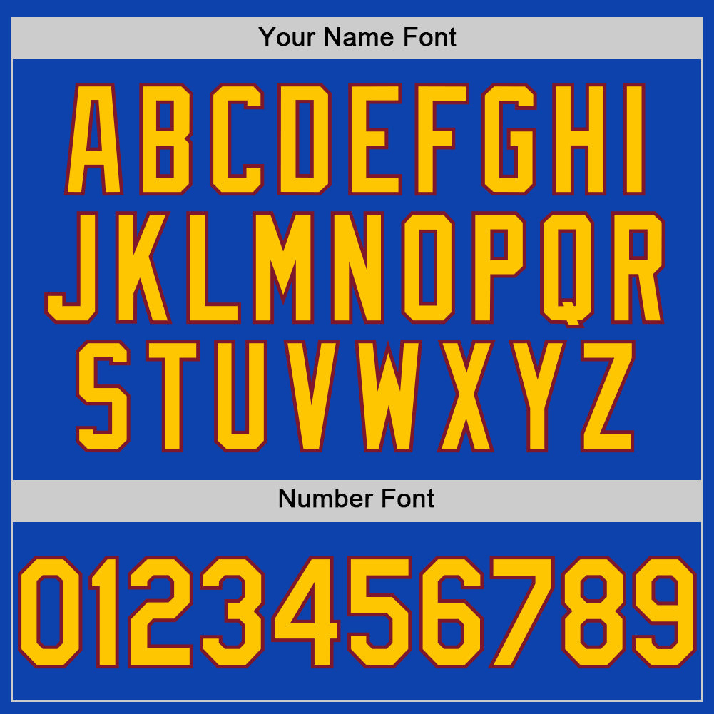 Custom Thunder Blue Yellow-Crimson Authentic Baseball Jersey view 5