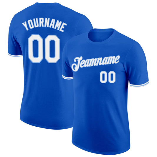 Custom Thunder Blue White-Light Blue Performance T-Shirt - Main View