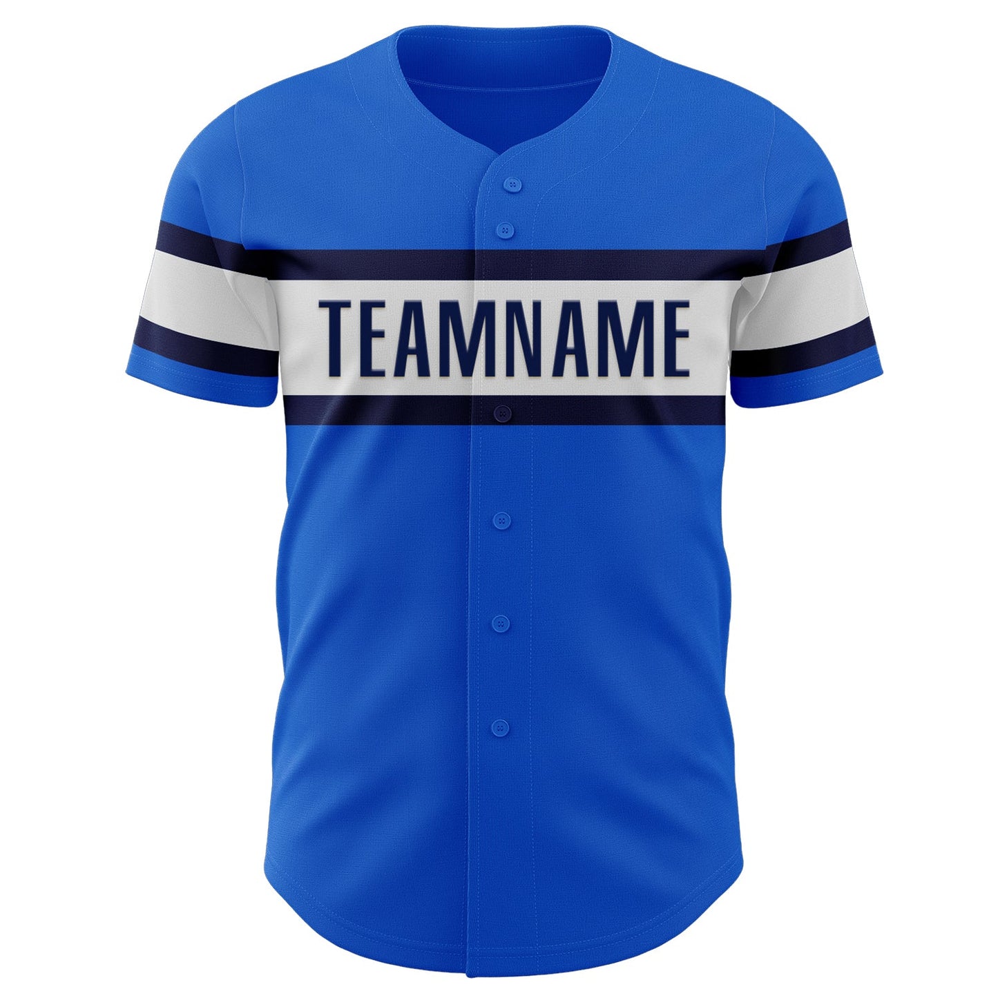 Custom Thunder Blue Navy-White Authentic Baseball Jersey view 2