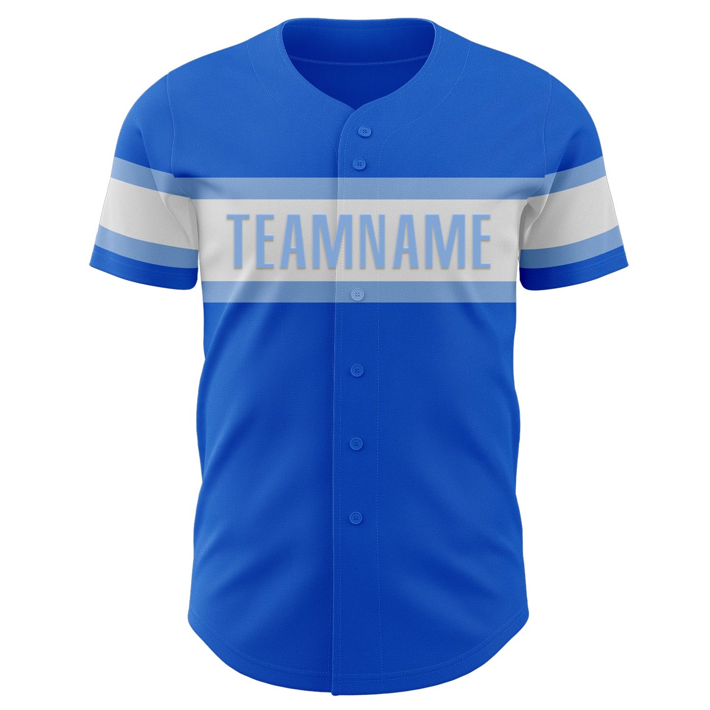 Custom Thunder Blue White-Light Blue Authentic Baseball Jersey view 2