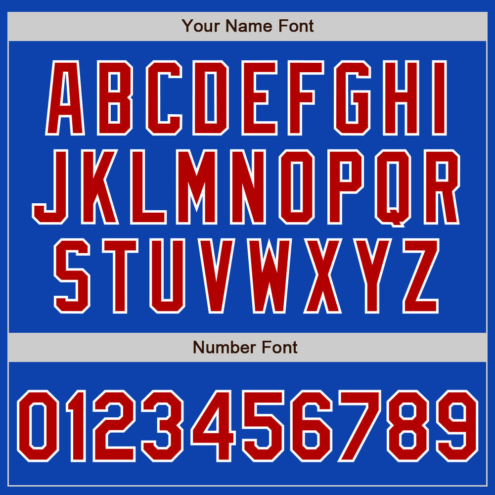 Custom Thunder Blue Red-White Authentic Baseball Jersey view 8
