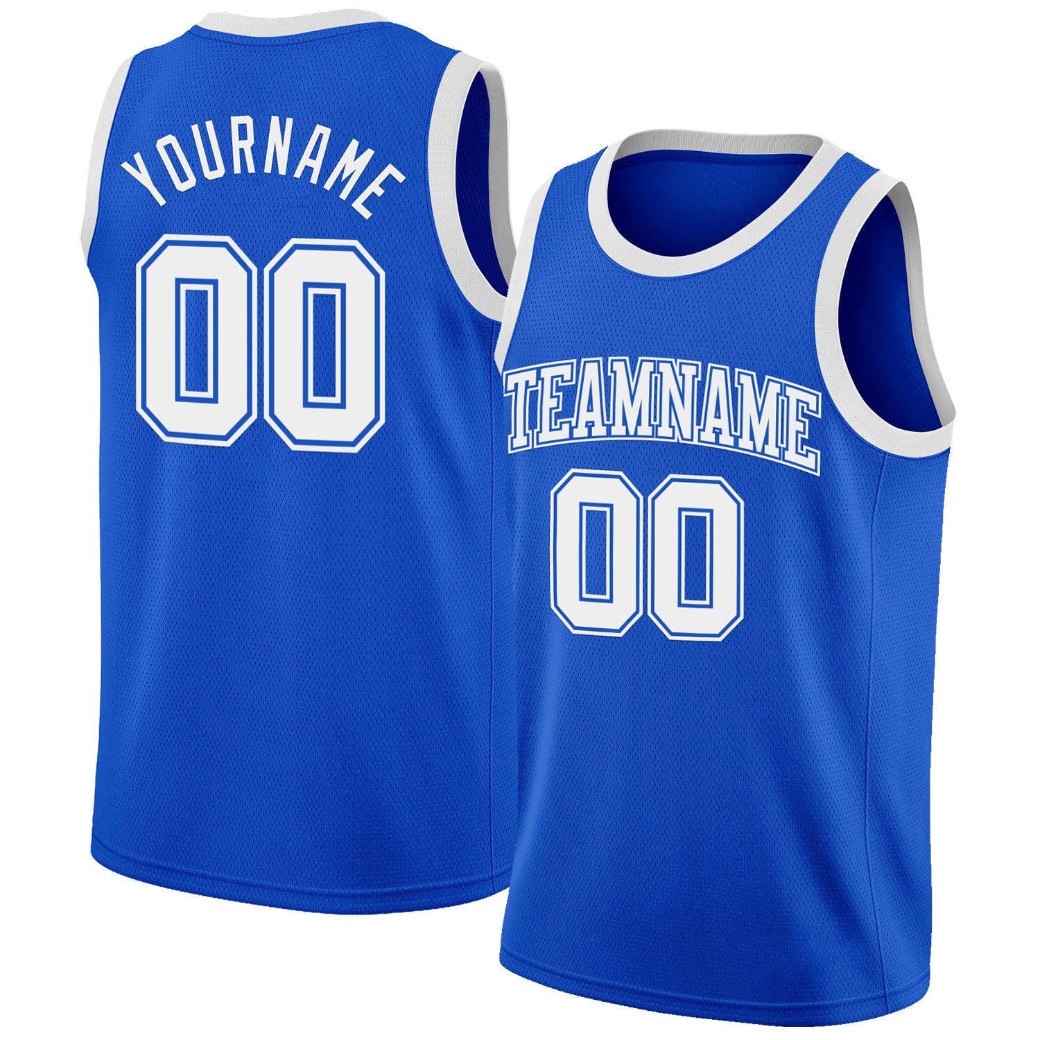 Custom Thunder Blue White Authentic Basketball Jersey - Main View