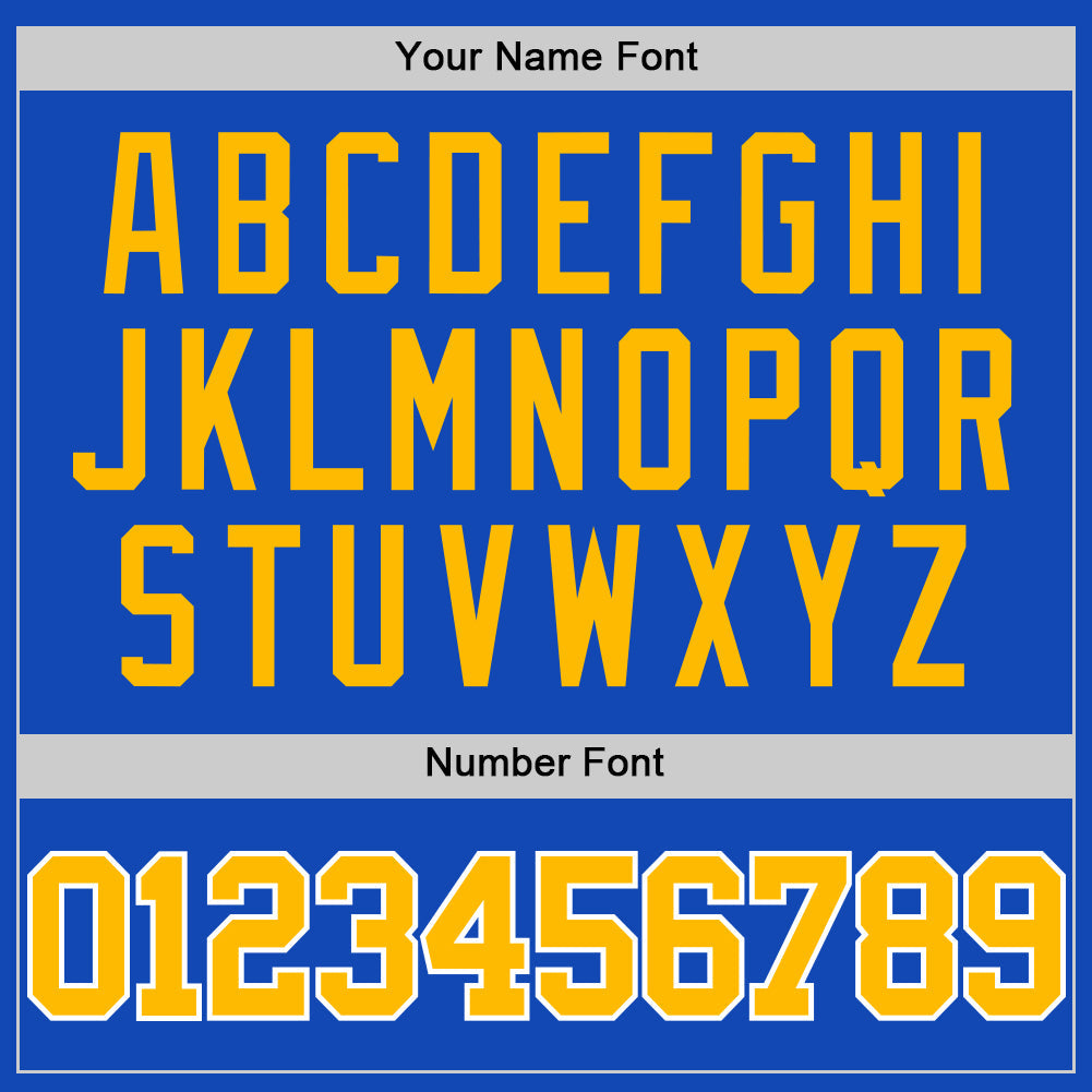 Custom Thunder Blue Gold-White Authentic Basketball Jersey view 4