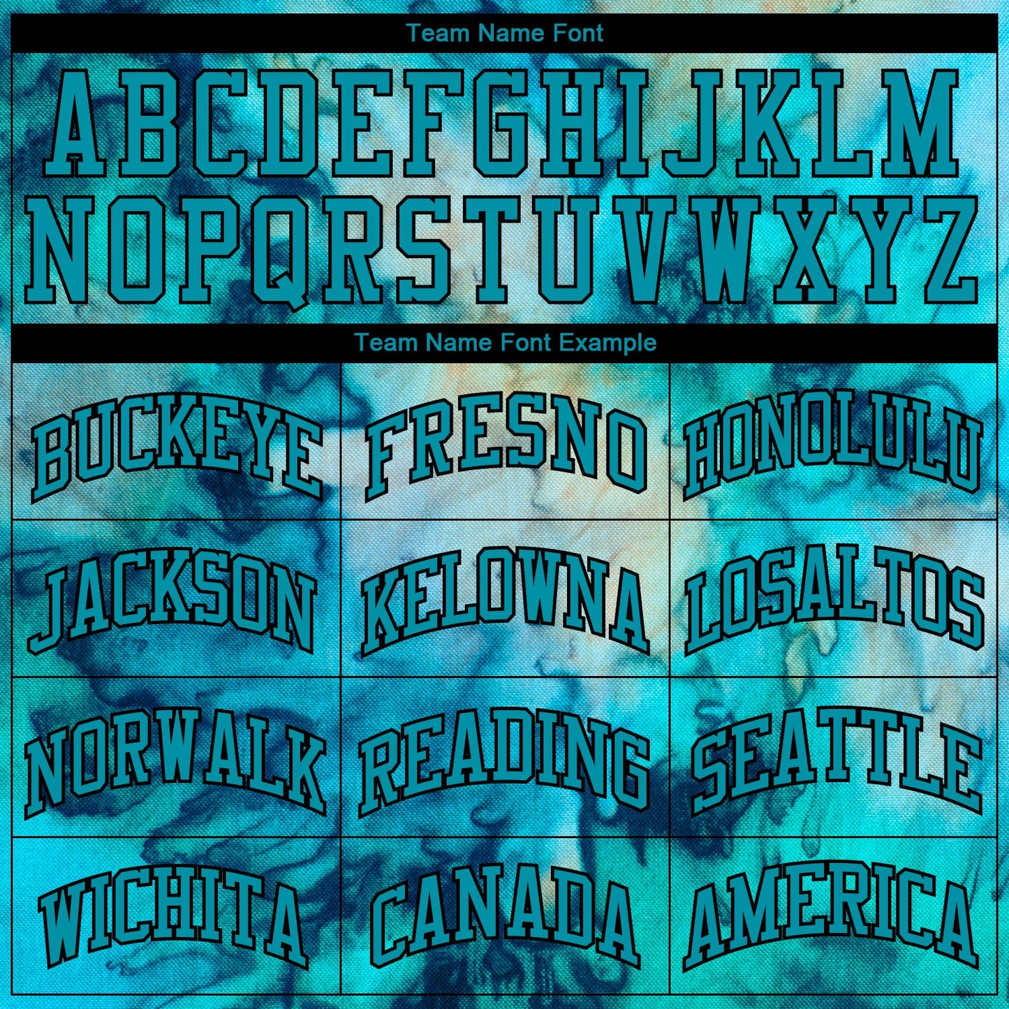 Custom Tie Dye Teal-Black 3D Authentic Baseball Jersey view 4