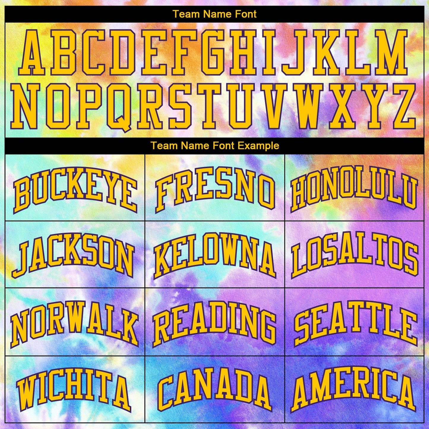 Custom Tie Dye Gold-Purple 3D Authentic Baseball Jersey view 5