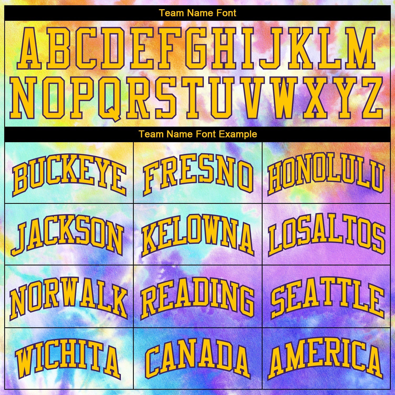 Custom Tie Dye Gold-Purple 3D Authentic Baseball Jersey view 5