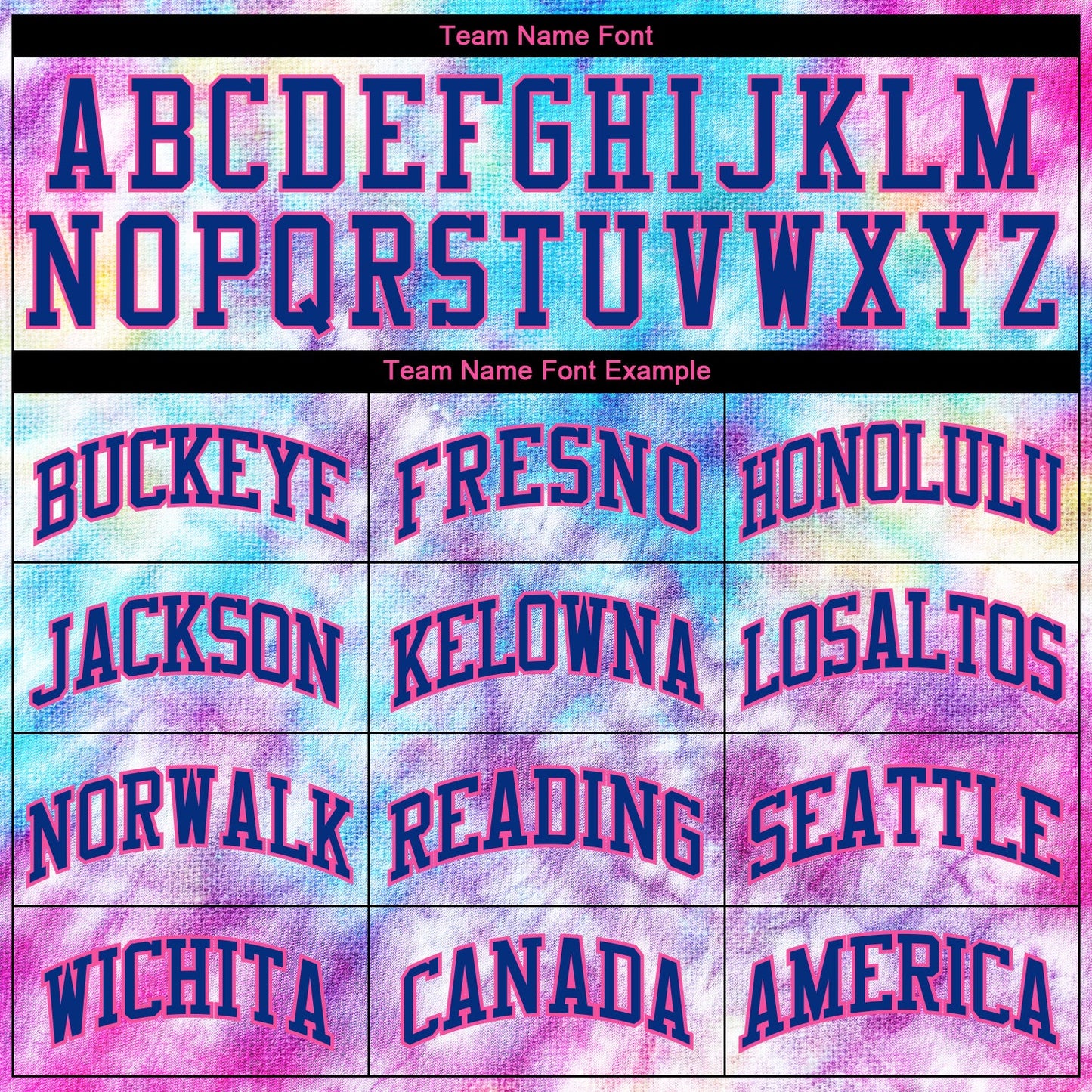 Custom Tie Dye Royal-Pink 3D Authentic Baseball Jersey view 4