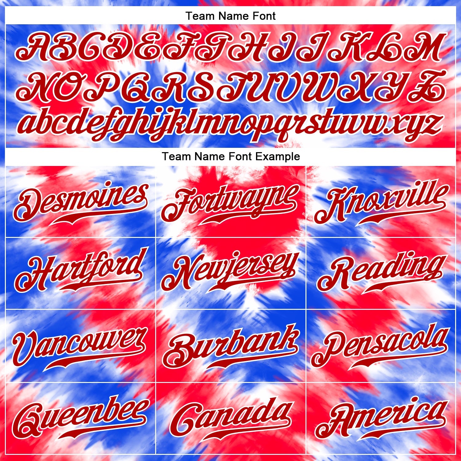 Custom Tie Dye Royal-Red 3D American Flag Authentic Baseball Jersey view 4