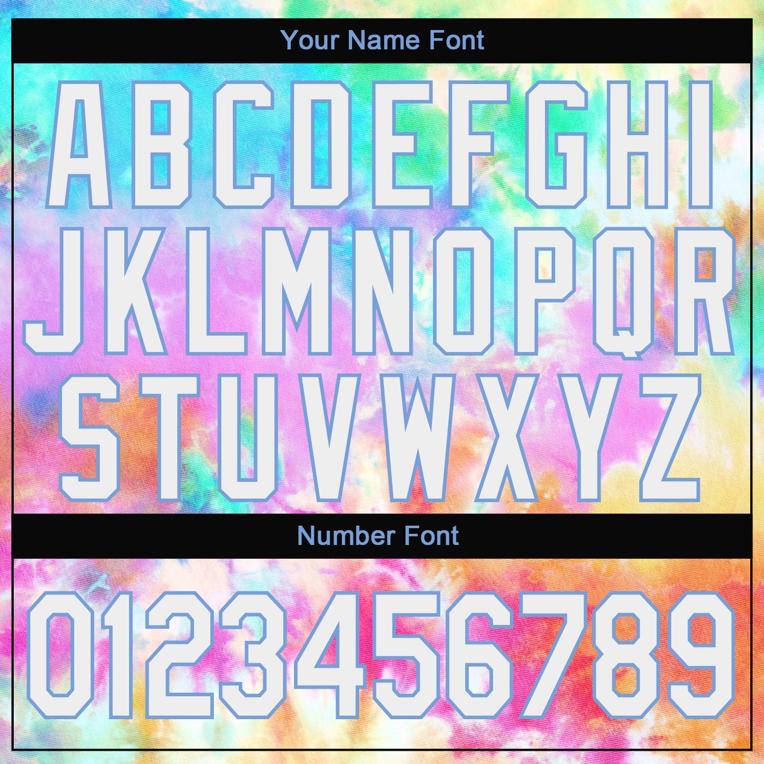 Custom Stitched Tie Dye White-Light Blue 3D Rainbow Sports Pullover Sweatshirt Hoodie view 4