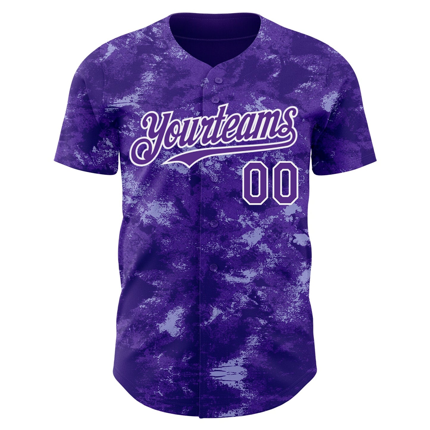 Custom Tie Dye Purple-White Authentic Baseball Jersey view 2