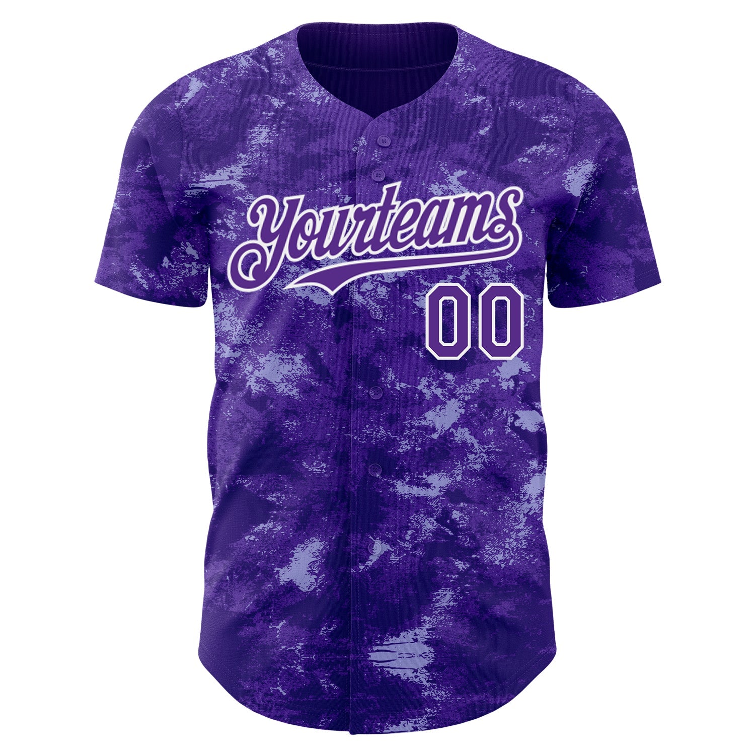Custom Tie Dye Purple-White Authentic Baseball Jersey view 2