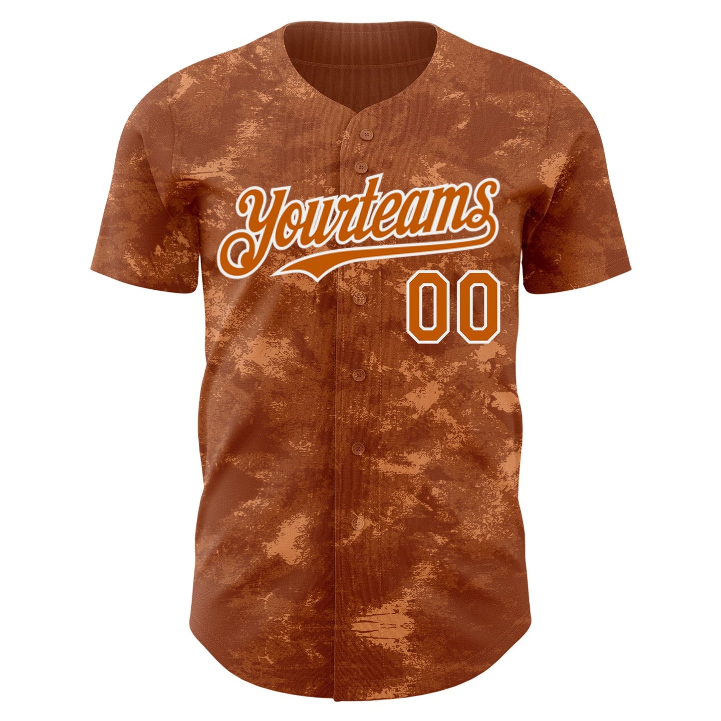 Custom Tie Dye Texas Orange-White Authentic Baseball Jersey view 2