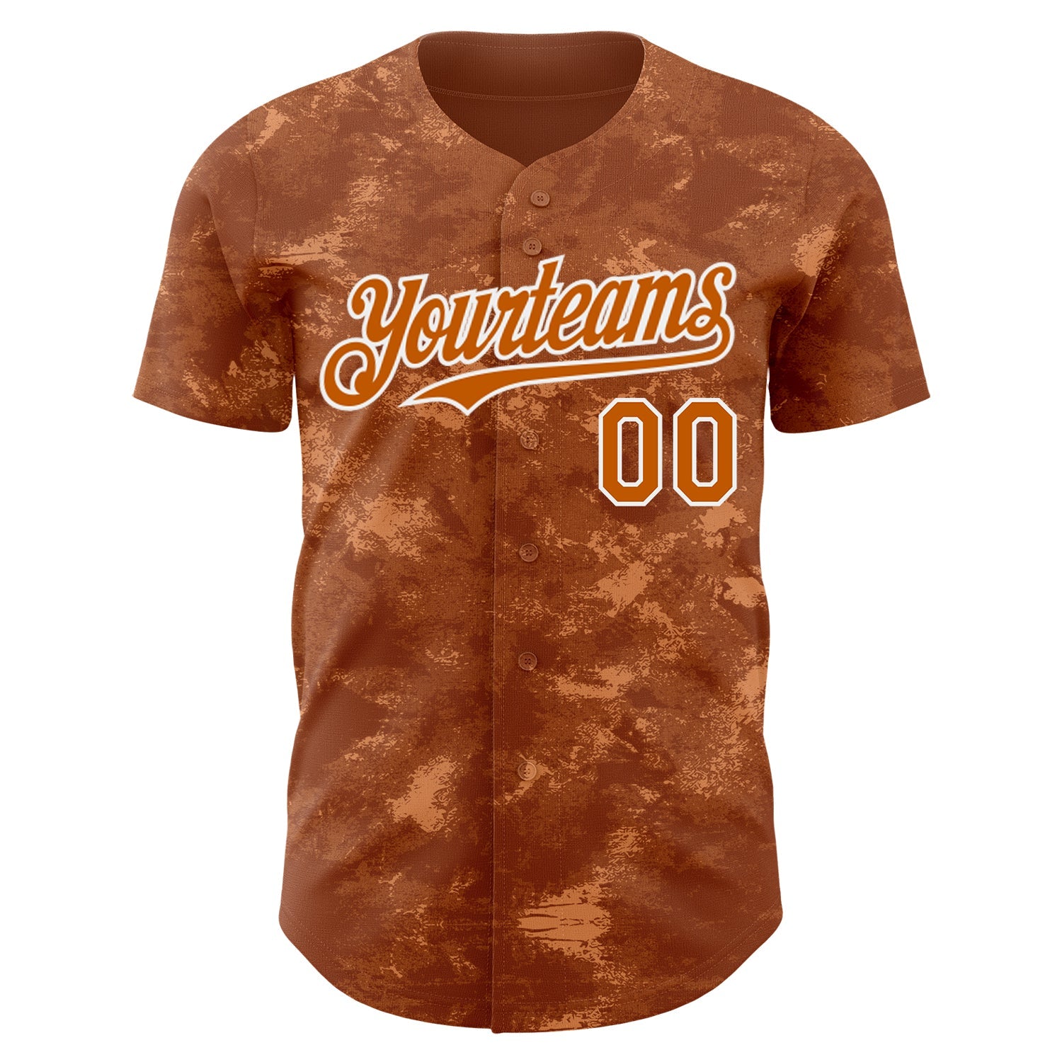 Custom Tie Dye Texas Orange-White Authentic Baseball Jersey view 2