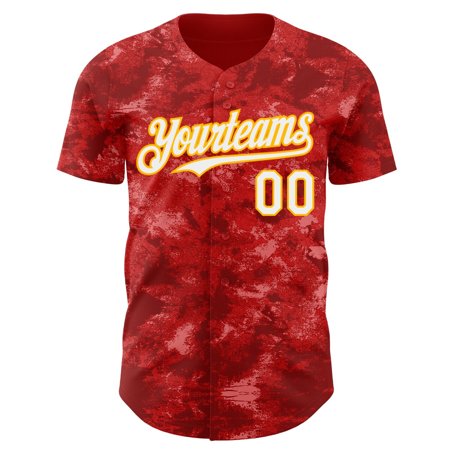 Custom Tie Dye White-Gold Authentic Baseball Jersey view 2