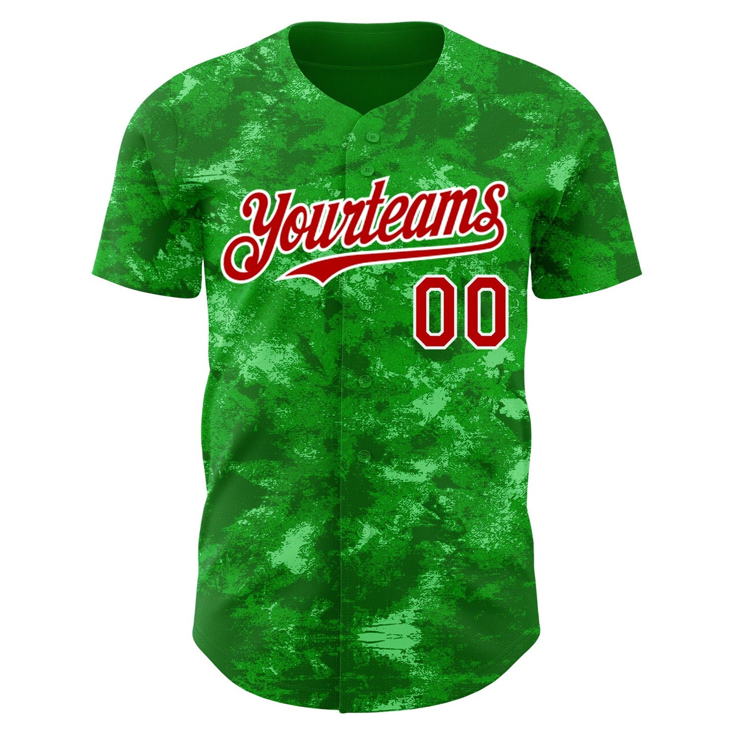 Custom Tie Dye Red-White Authentic Baseball Jersey view 2