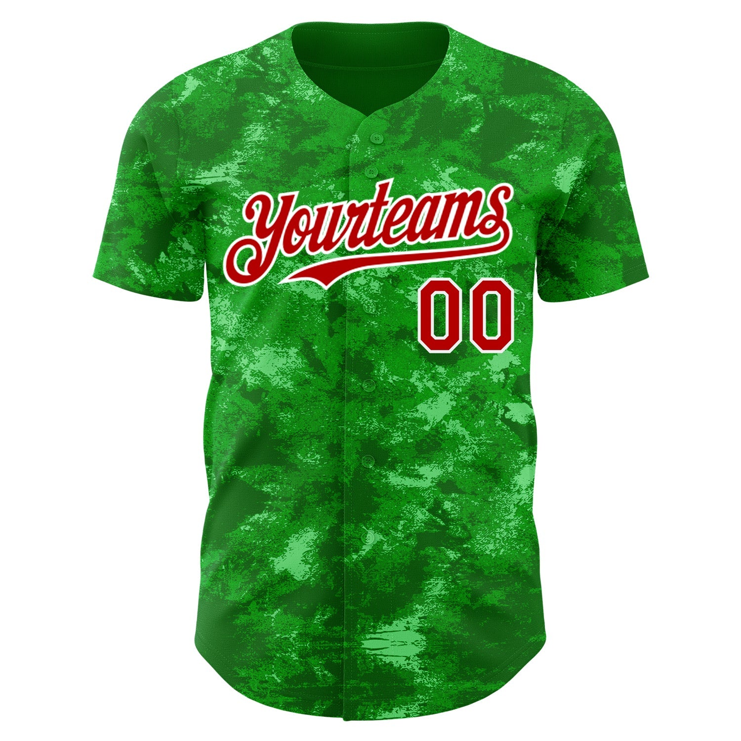 Custom Tie Dye Red-White Authentic Baseball Jersey view 2