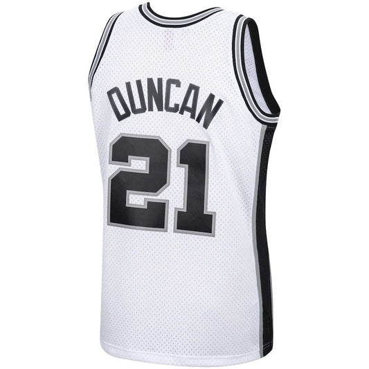 S.Antonio Spurs #21 Tim Duncan Mitchell & Ness 1998-99 Hardwood Classics Swingman Jersey White Stitched American Basketball Jersey - Main View